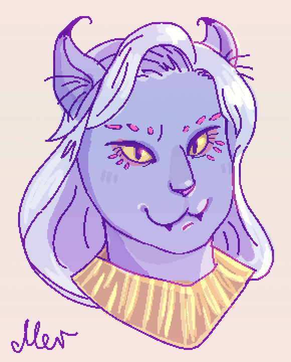 A Hrothgar character head drawing from Final Fantasy 14.