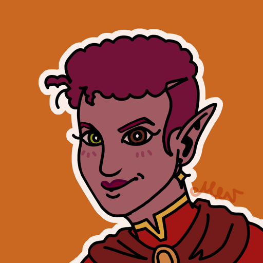 Drawing of a Dungeons and Dragons character, named Darunia.
